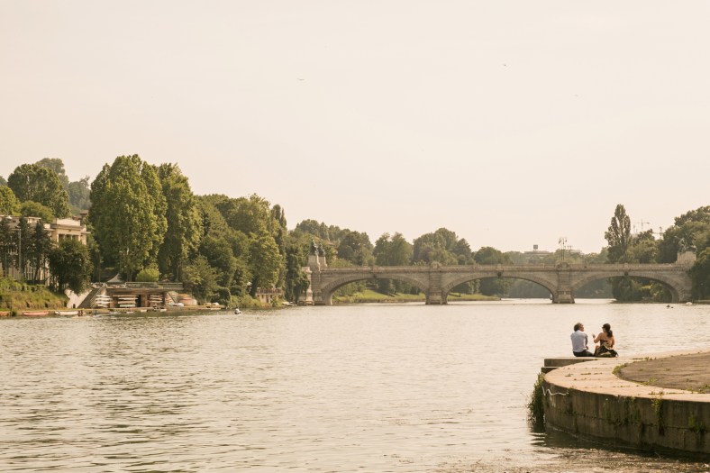 Una vista del río Po