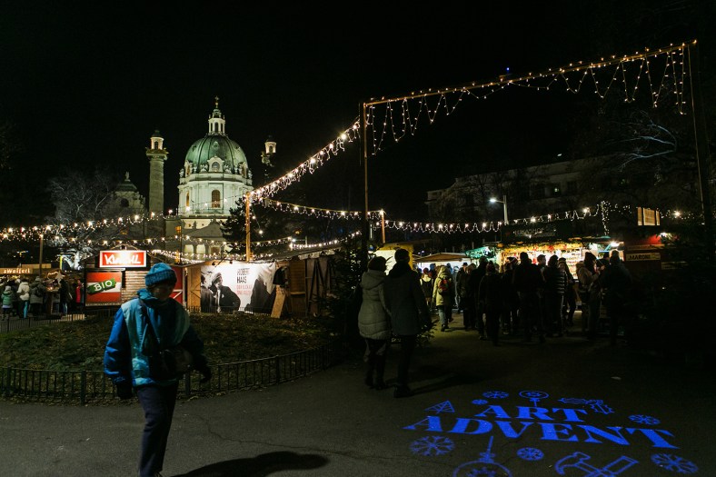 Mercado navideño en Karlsplatz, Viena